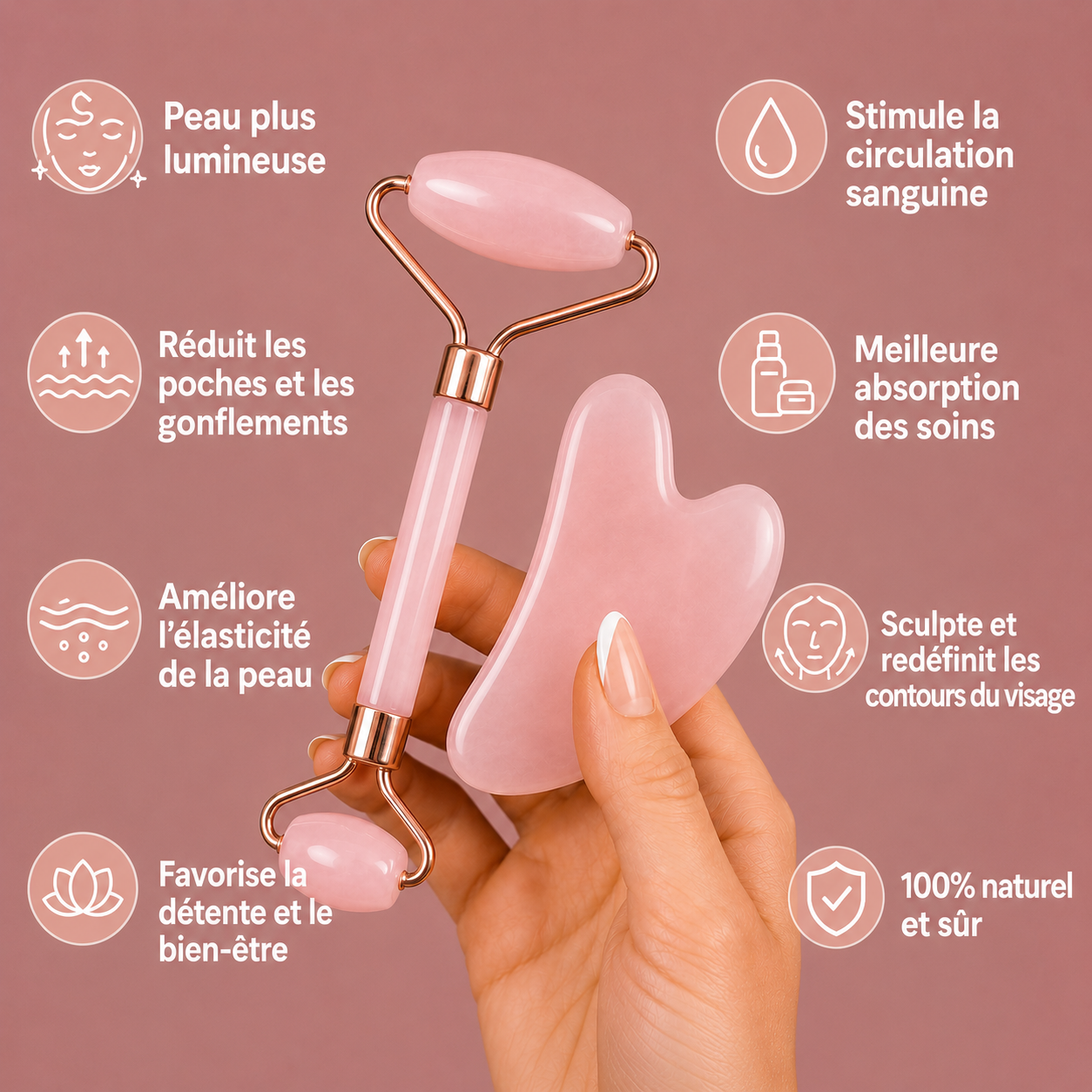 Gua-Sha et rouleaux visage